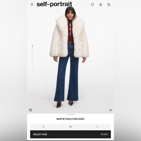 WHITE FAUX FUR COAT - Picture 5 of 5